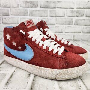 Nike Blazer Premium SB Vanilla Ice Men's Sz 7.5 Blue Red Suede Athletic Sneakers
